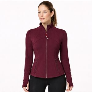 Lululemon Define Jacket Plum Burgundy Thumbholes Zip Athletic Size 4